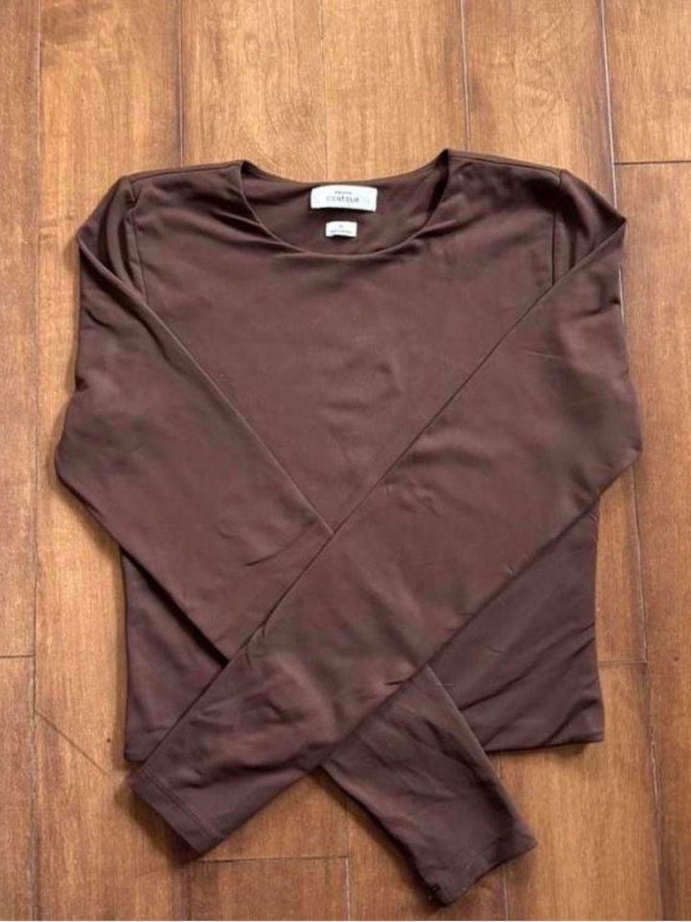 Aritzia Babton Contour Long Sleeve Brown Top